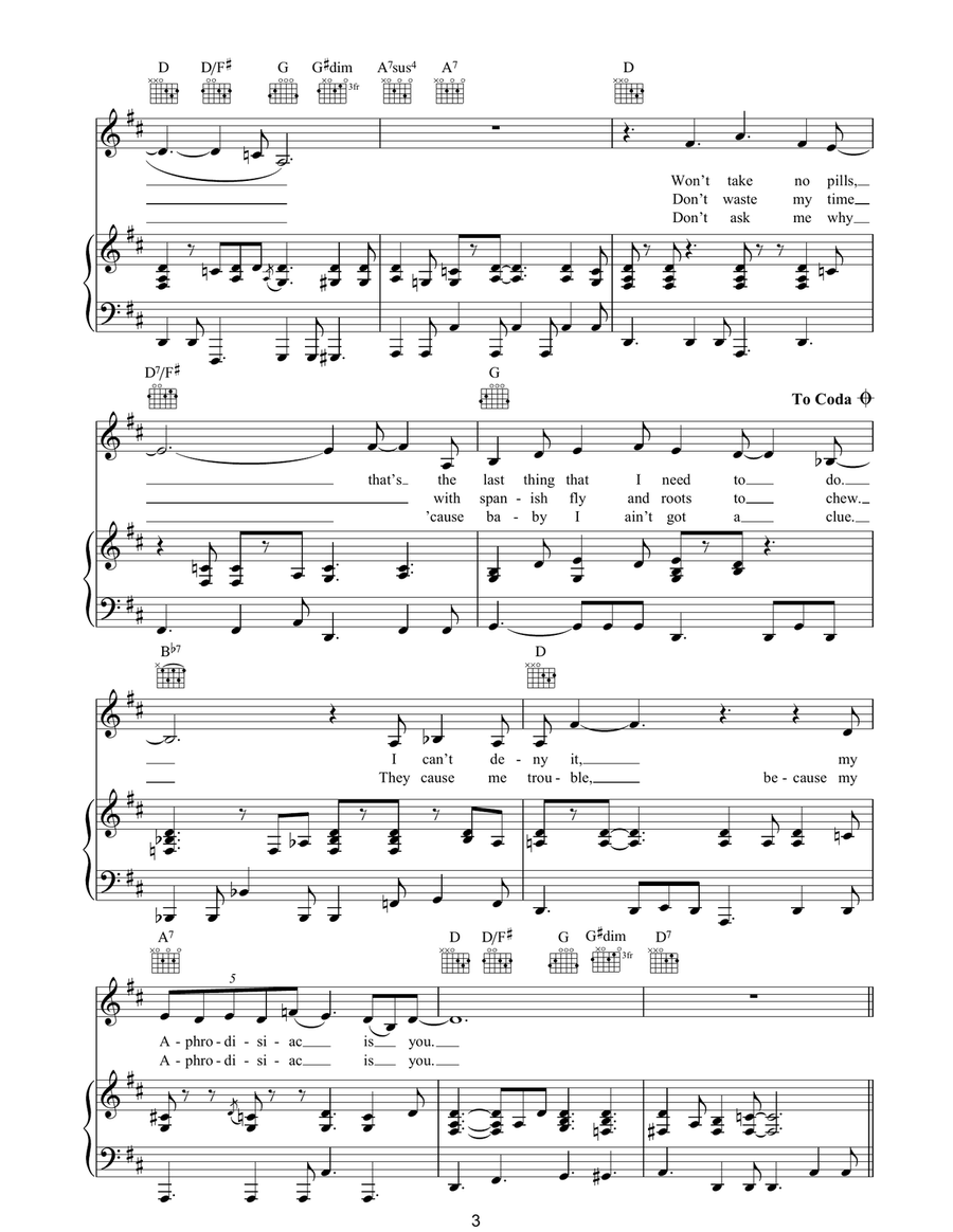 My Aphrodisiac Is You My Aphrodisiac Is You Piano, Vocal, Guitar scores gallery preview page 3