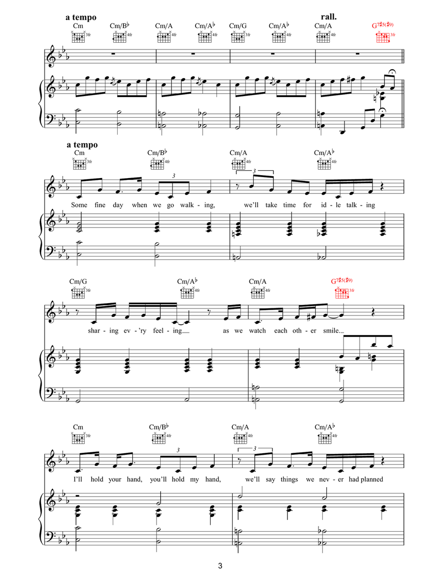 But For Now But For Now Piano, Vocal, Guitar scores gallery preview page 3