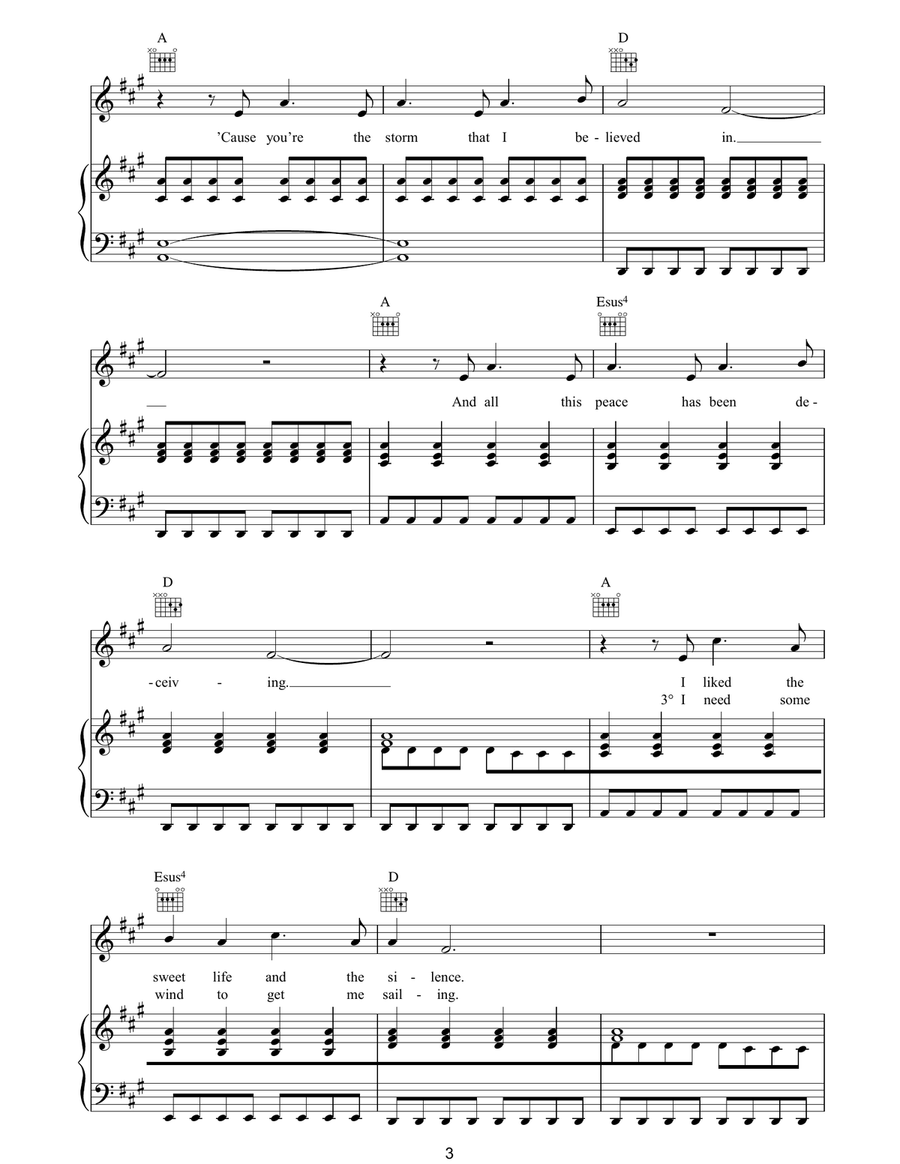 You're The Storm You're The Storm Piano, Vocal, Guitar scores gallery preview page 3