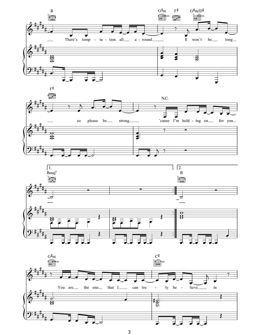 Holding On For You Holding On For You Piano, Vocal, Guitar scores gallery preview page 3