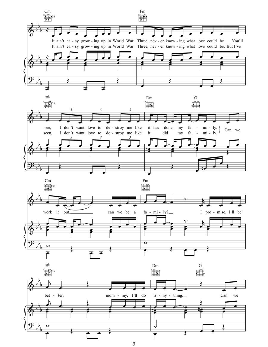 Family Portrait Family Portrait Piano, Vocal, Guitar scores gallery preview page 3