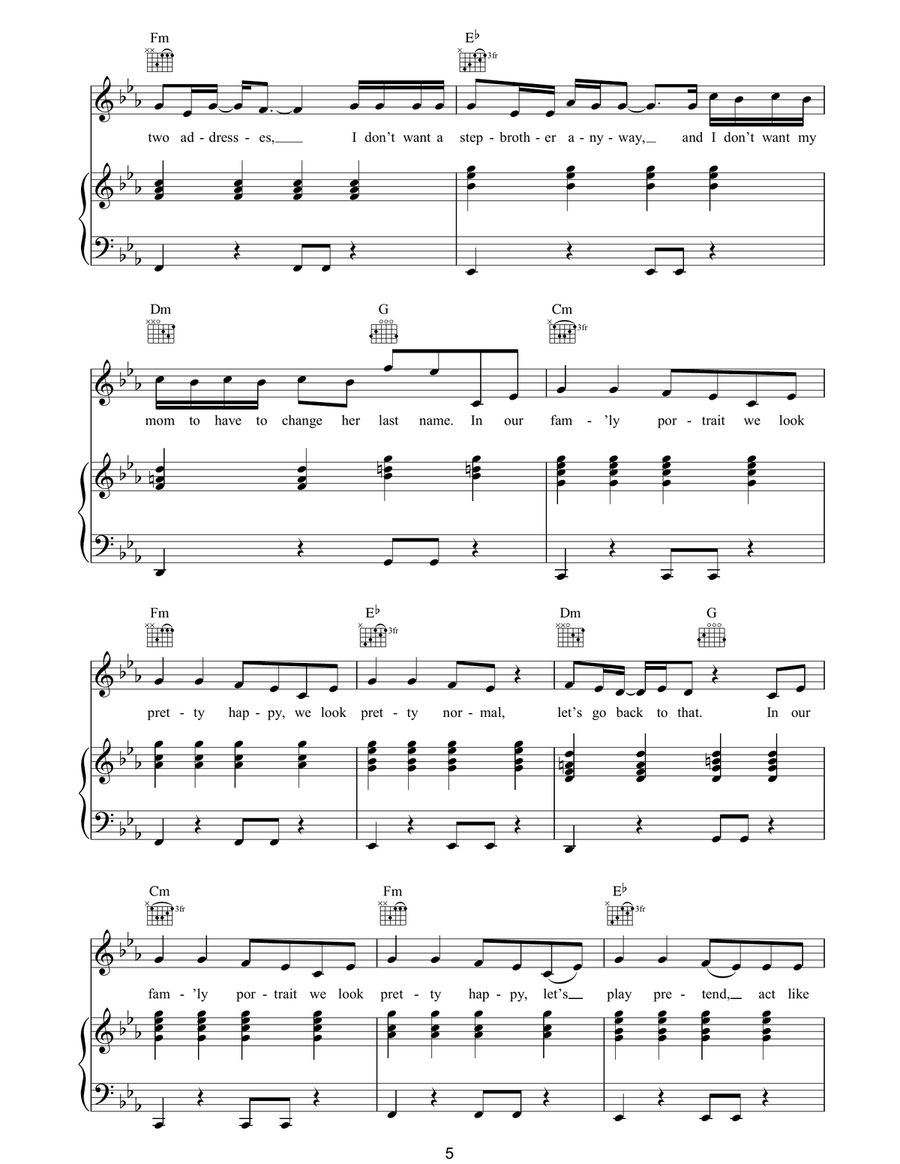 Family Portrait Family Portrait Piano, Vocal, Guitar scores gallery preview page 5