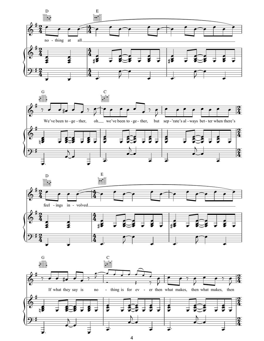 Hey Ya! Hey Ya! Piano, Vocal, Guitar scores gallery preview page 4