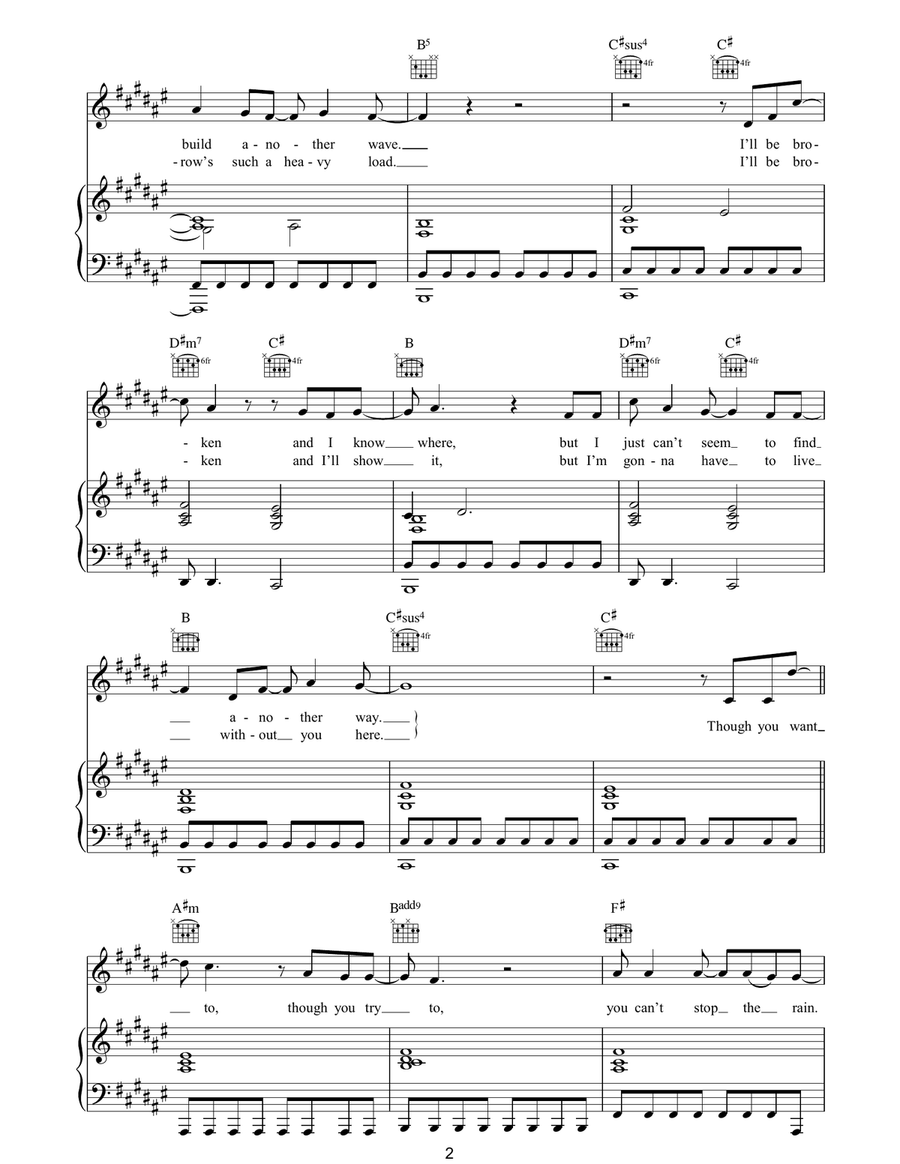 Heal Heal Piano, Vocal, Guitar scores gallery preview page 2