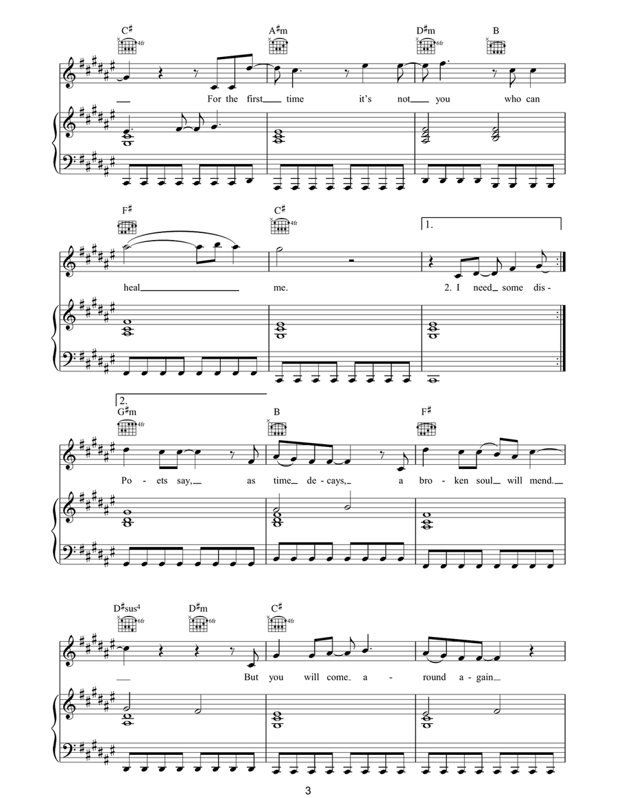 Heal Heal Piano, Vocal, Guitar scores gallery preview page 3