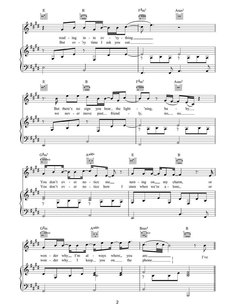 Obvious Obvious Piano, Vocal, Guitar scores gallery preview page 2