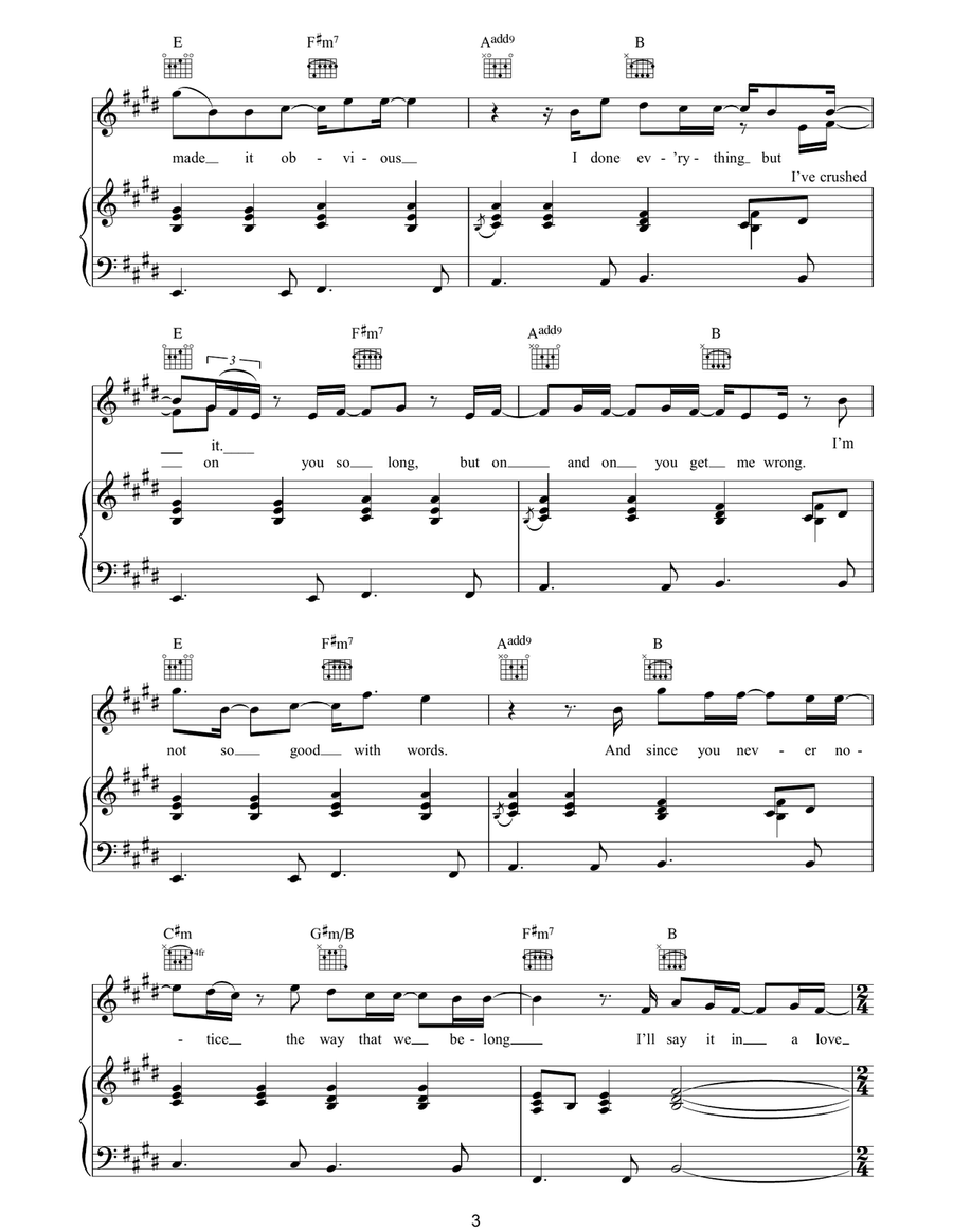 Obvious Obvious Piano, Vocal, Guitar scores gallery preview page 3