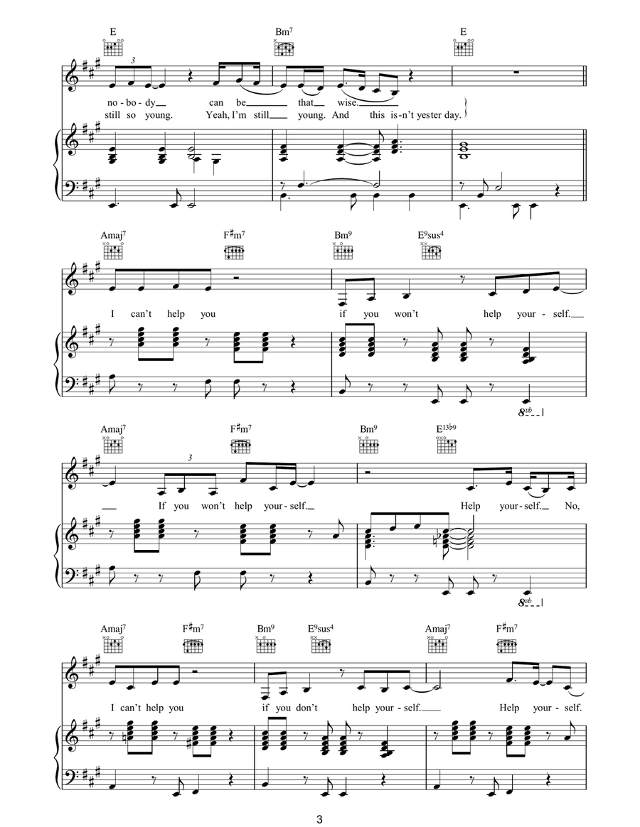 Help Yourself Help Yourself Piano, Vocal, Guitar scores gallery preview page 3