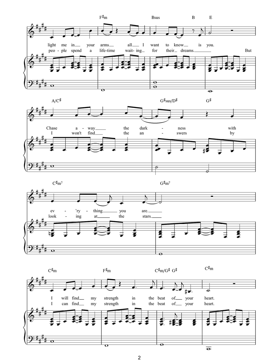 Beat Of Your Heart Beat Of Your Heart Piano, Vocal, Guitar scores gallery preview page 2