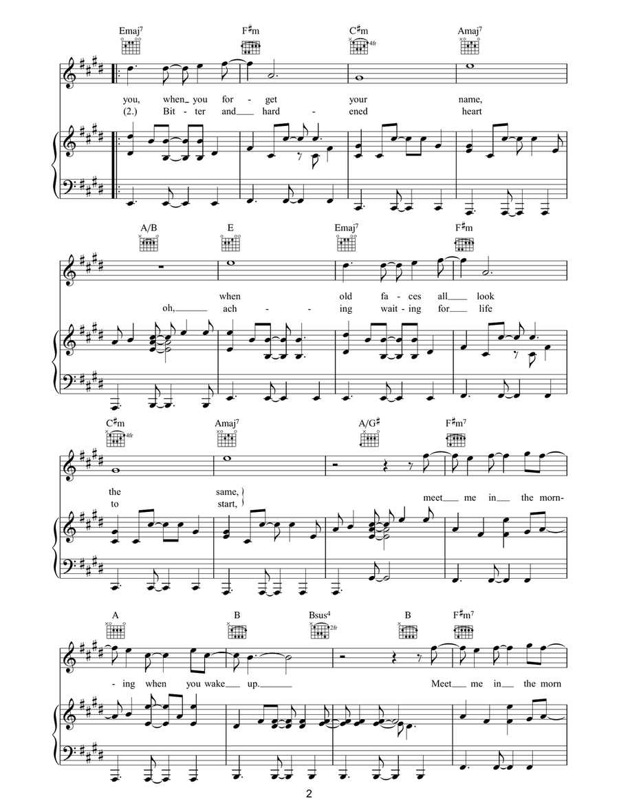 Bend And Break Piano, Vocal, Guitar scores gallery preview page 2