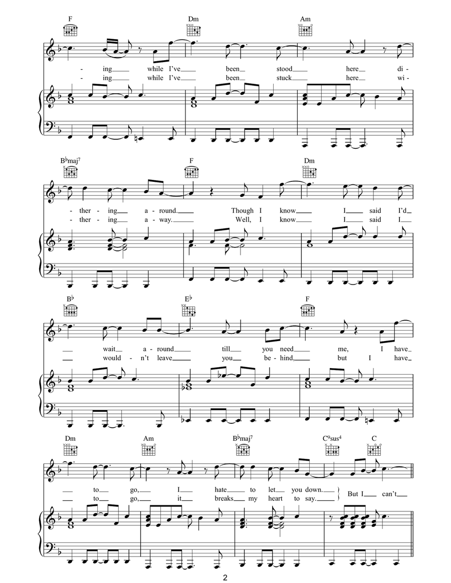 Can't Stop Now Can't Stop Now Piano, Vocal, Guitar scores gallery preview page 2