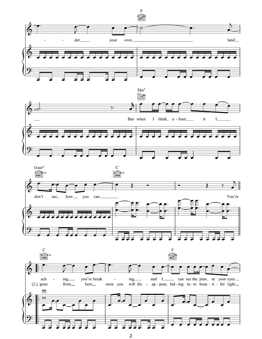 Everybody's Changing Everybody's Changing Piano, Vocal, Guitar scores gallery preview page 2