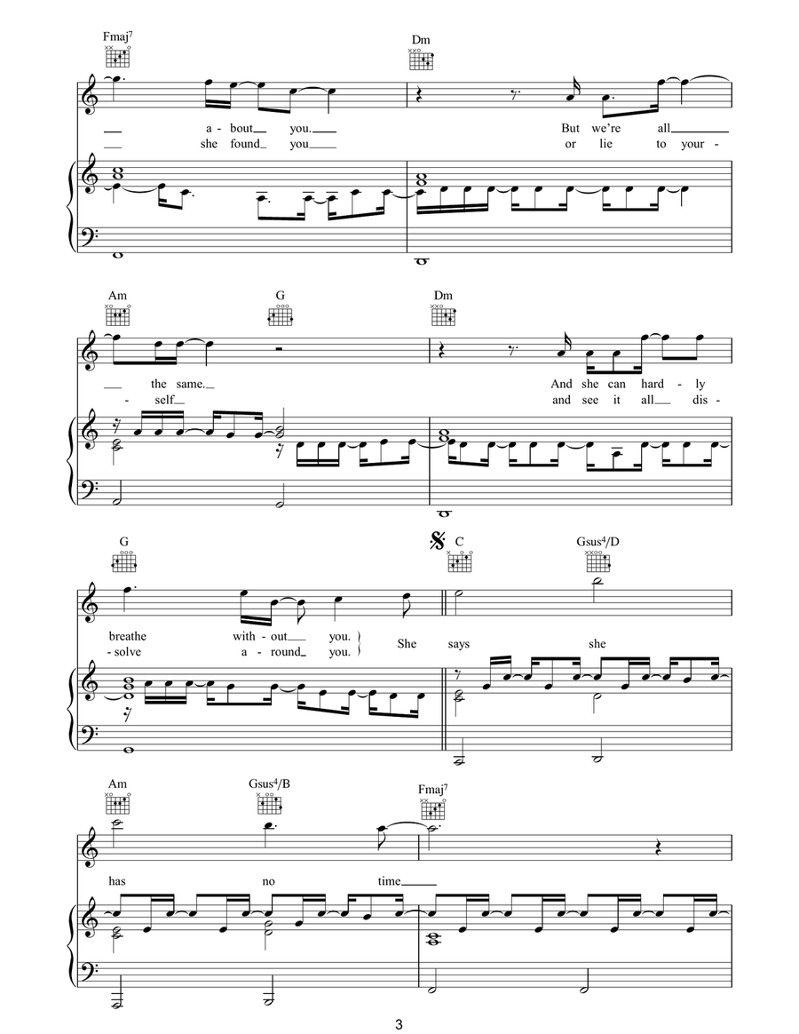 She Has No Time She Has No Time Piano, Vocal, Guitar scores gallery preview page 3