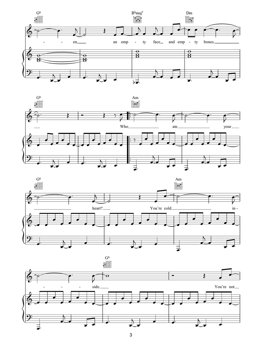 Untitled 1 Untitled 1 Piano, Vocal, Guitar scores gallery preview page 3