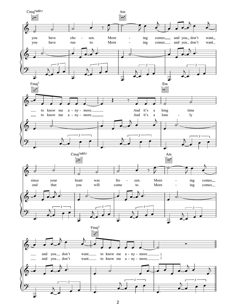 Your Eyes Open Your Eyes Open Piano, Vocal, Guitar scores gallery preview page 2