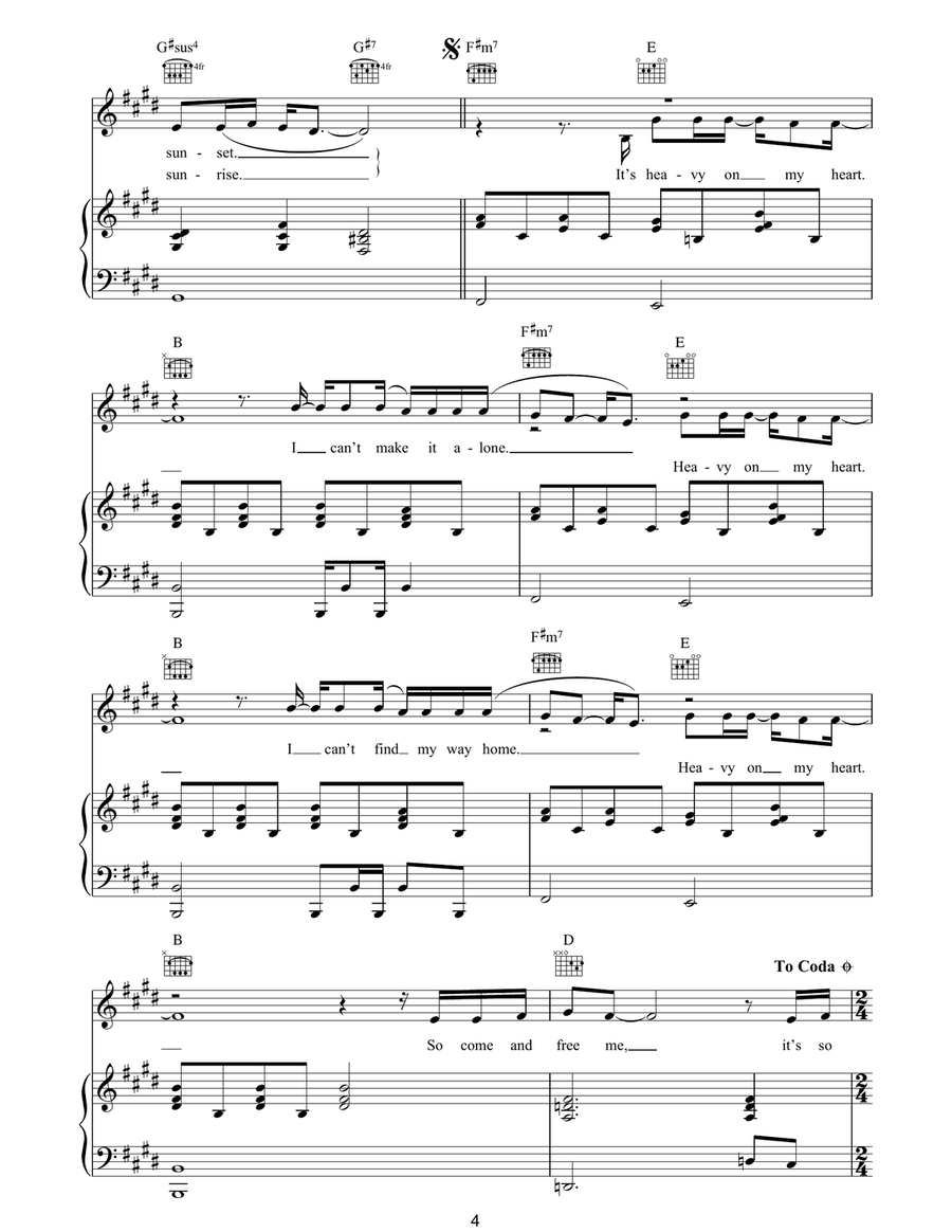 Heavy On My Heart Heavy On My Heart Piano, Vocal, Guitar scores gallery preview page 4