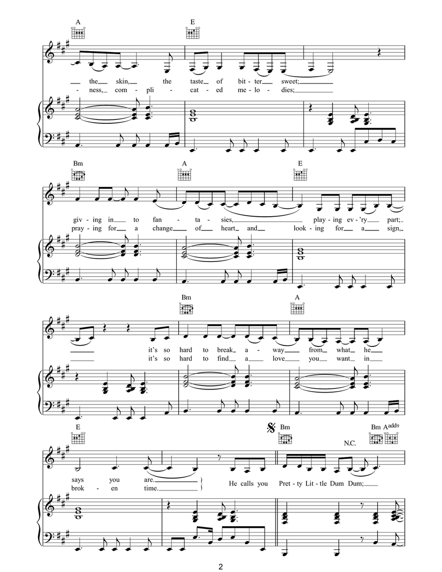 Pretty Little Dum Dum Pretty Little Dum Dum Piano, Vocal, Guitar scores gallery preview page 2