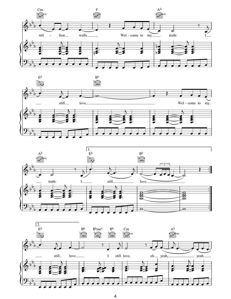 Welcome To My Truth Welcome To My Truth Piano, Vocal, Guitar scores gallery preview page 4