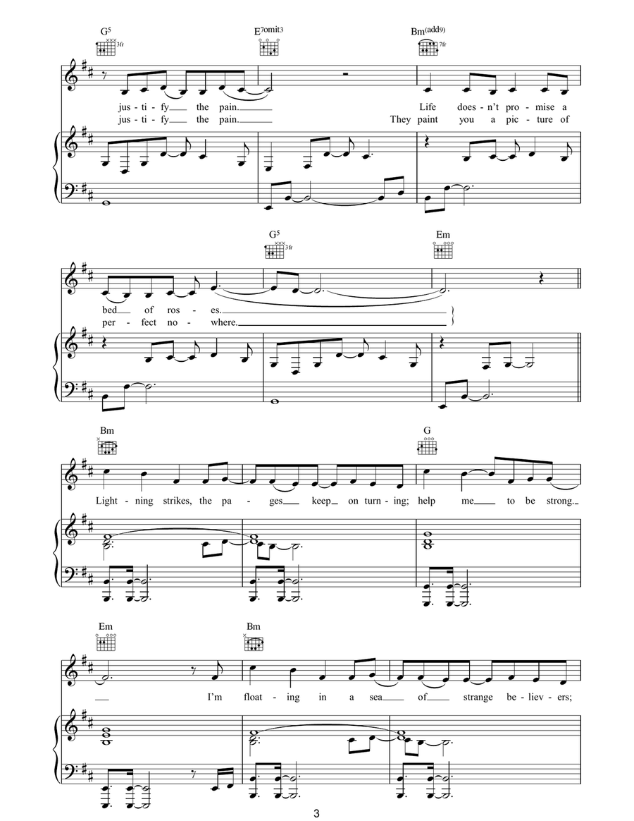 Where Do I Belong Where Do I Belong Piano, Vocal, Guitar scores gallery preview page 3