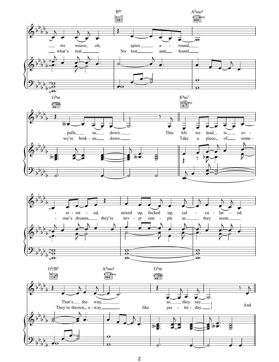 Maybe Today Maybe Today Piano, Vocal, Guitar scores gallery preview page 2