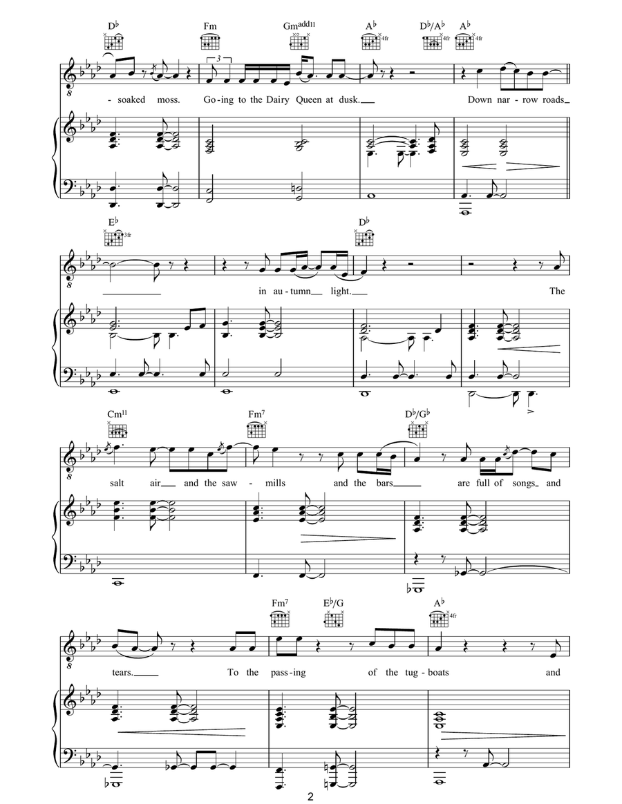 Departure Bay Departure Bay Piano, Vocal, Guitar scores gallery preview page 2