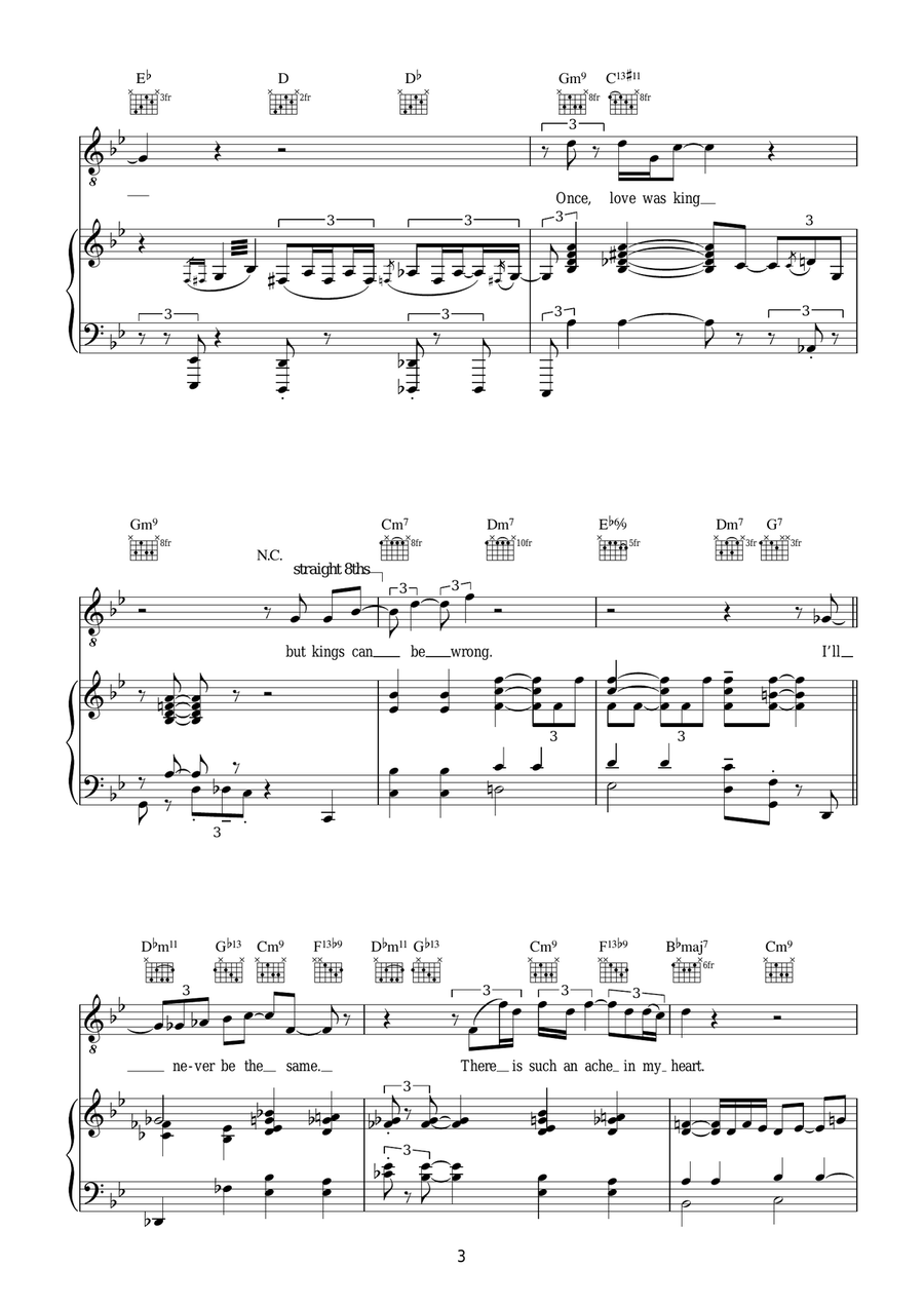 I'll Never Be The Same I'll Never Be The Same Piano, Vocal, Guitar scores gallery preview page 3
