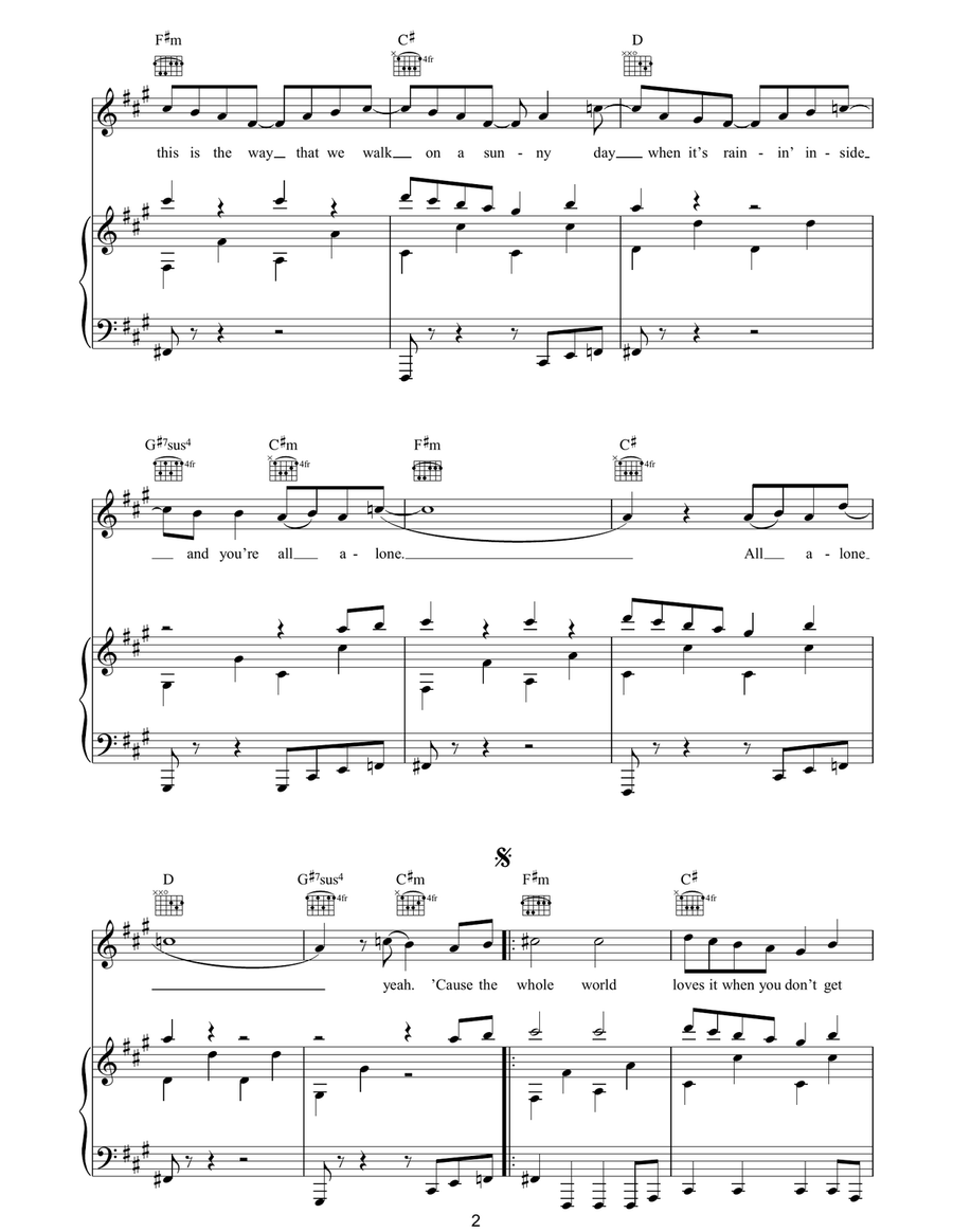 The Whole World The Whole World Piano, Vocal, Guitar scores gallery preview page 2