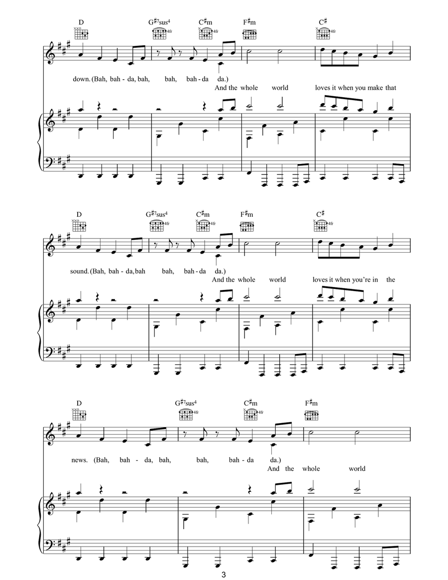 The Whole World The Whole World Piano, Vocal, Guitar scores gallery preview page 3