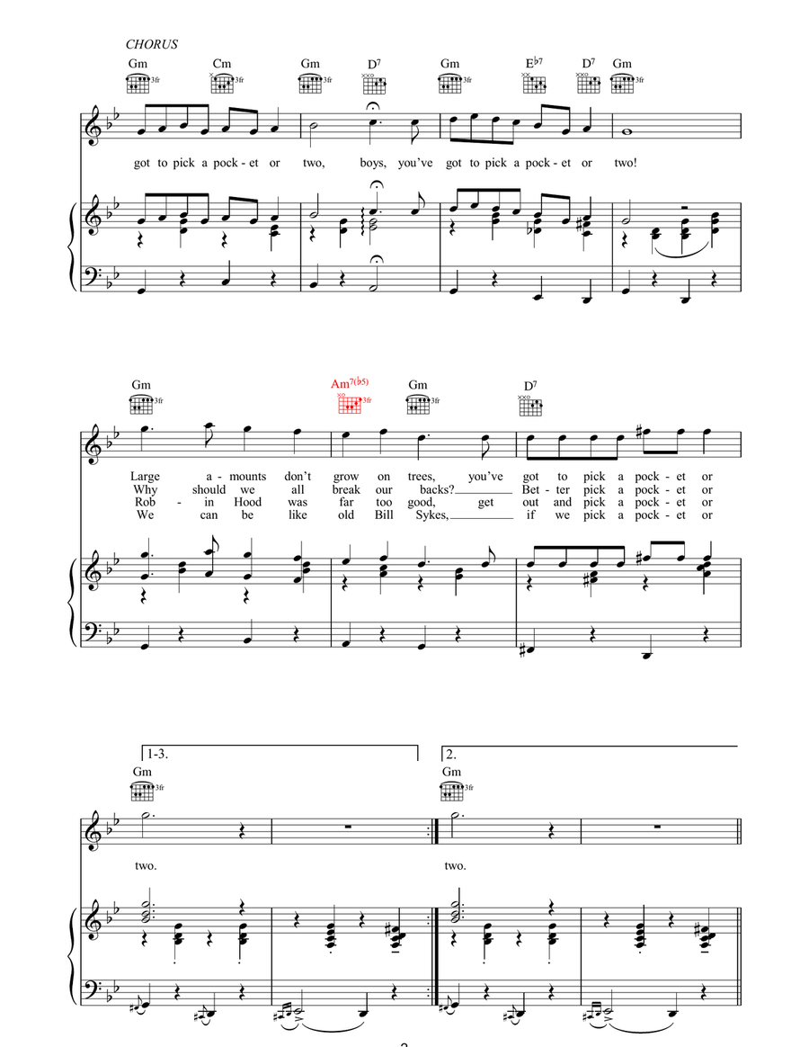 You've Got To Pick-A-Pocket Or Two Guitar scores gallery preview page 2