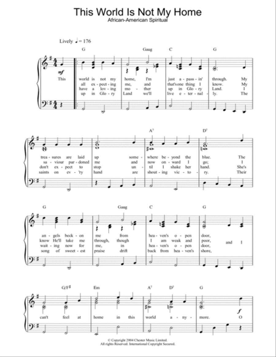 This World Is Not My Home Easy Piano scores gallery preview page 1