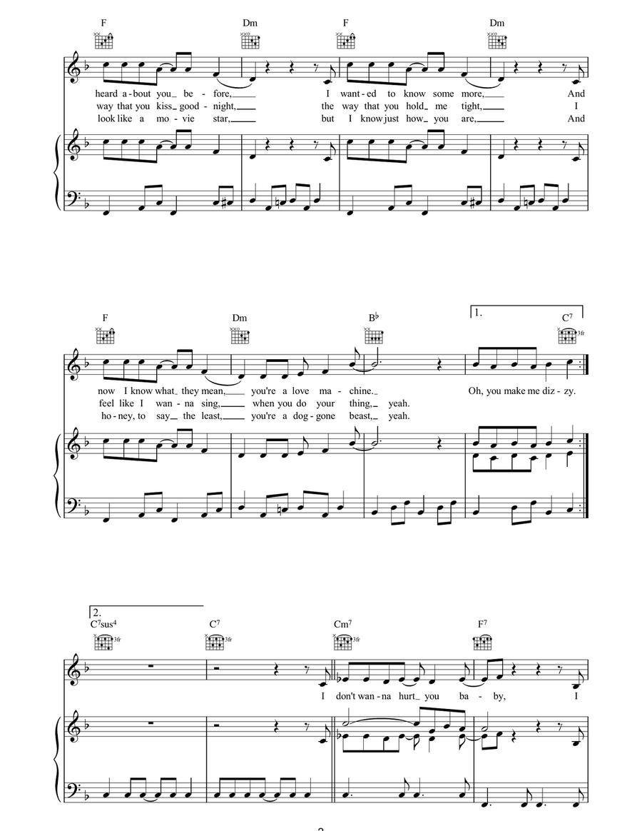 Honey, Honey Honey, Honey Piano, Vocal, Guitar scores gallery preview page 2