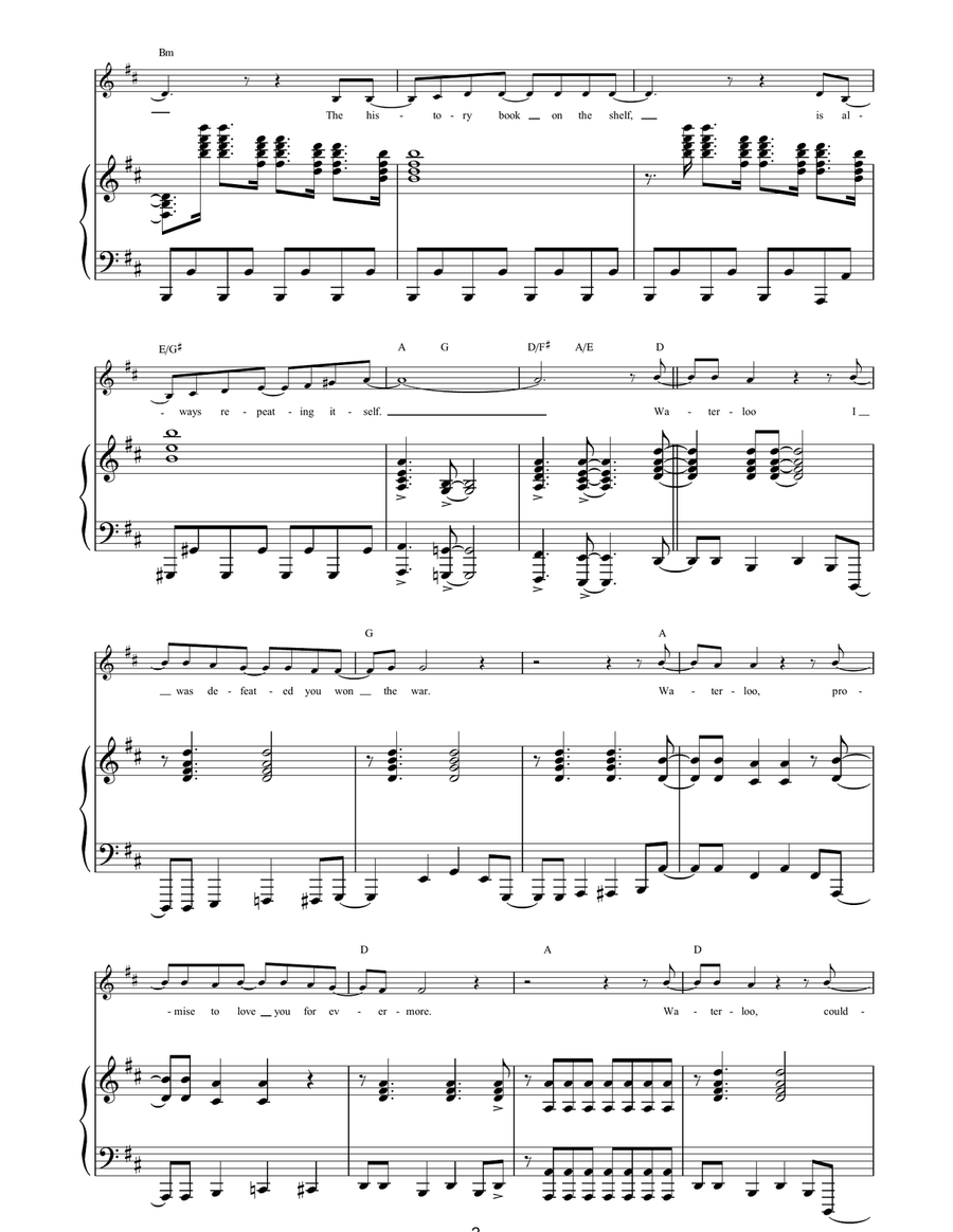 Waterloo Waterloo Piano, Vocal, Guitar scores gallery preview page 2