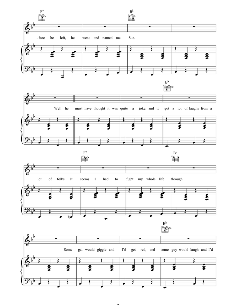 A Boy Named Sue A Boy Named Sue Guitar scores gallery preview page 2
