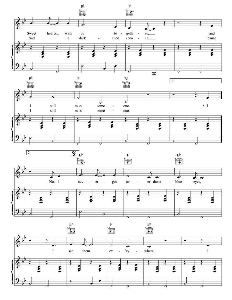 I Still Miss Someone I Still Miss Someone Piano, Vocal, Guitar scores gallery preview page 2