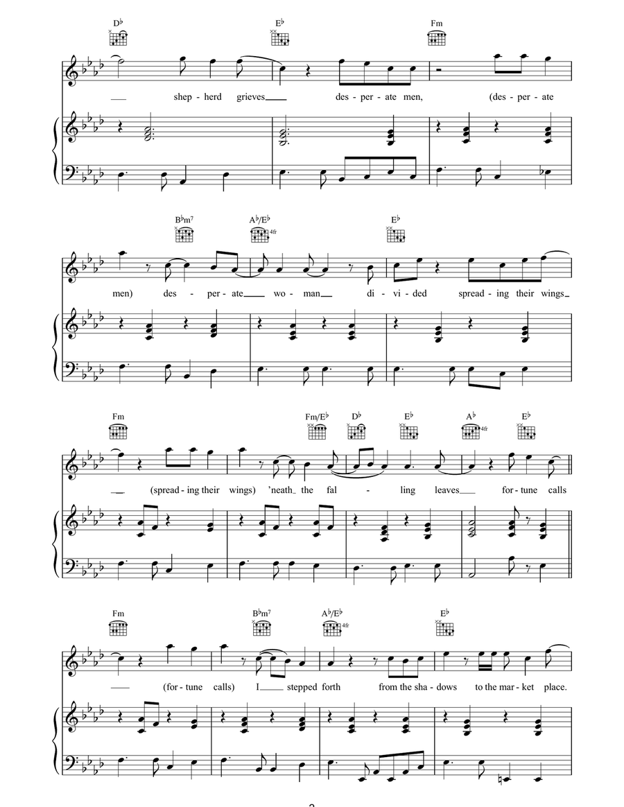 Changing Of The Guards Piano, Vocal, Guitar scores gallery preview page 2