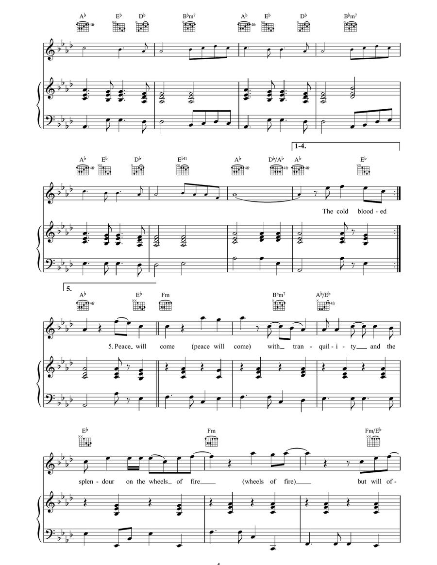 Changing Of The Guards Piano, Vocal, Guitar scores gallery preview page 4