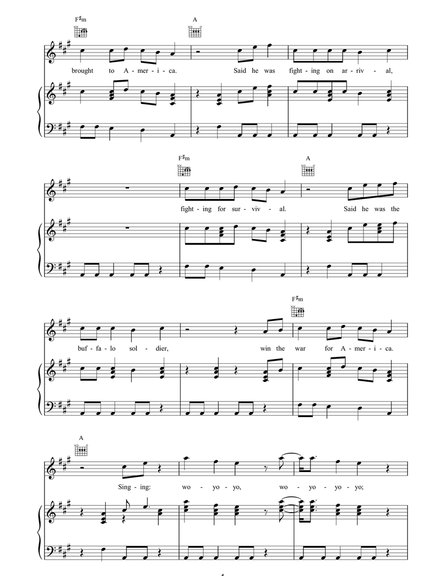 Buffalo Soldier Buffalo Soldier Piano, Vocal, Guitar scores gallery preview page 4