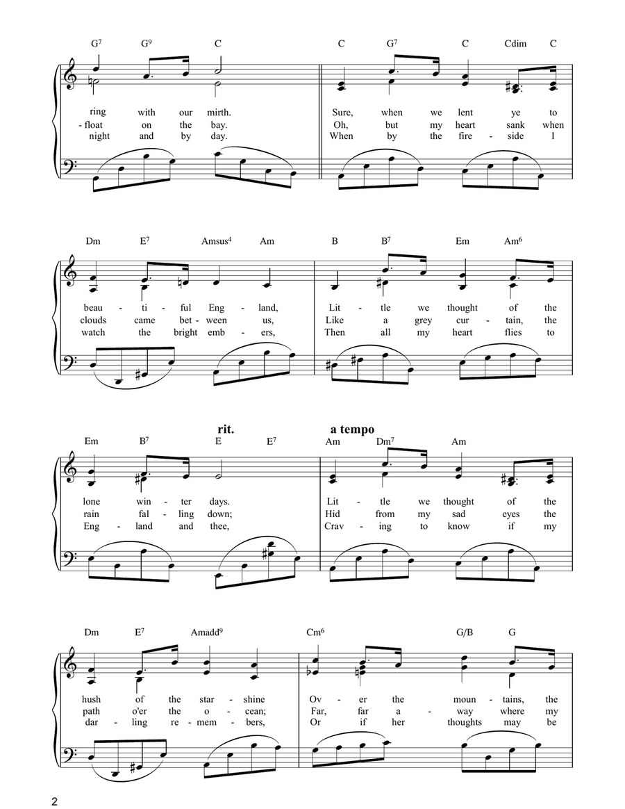 Come Back To Erin Come Back To Erin Piano, Vocal, Guitar scores gallery preview page 2