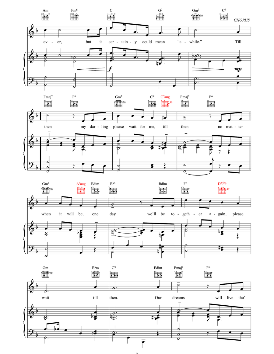 Till Then Till Then Piano, Vocal, Guitar scores gallery preview page 2