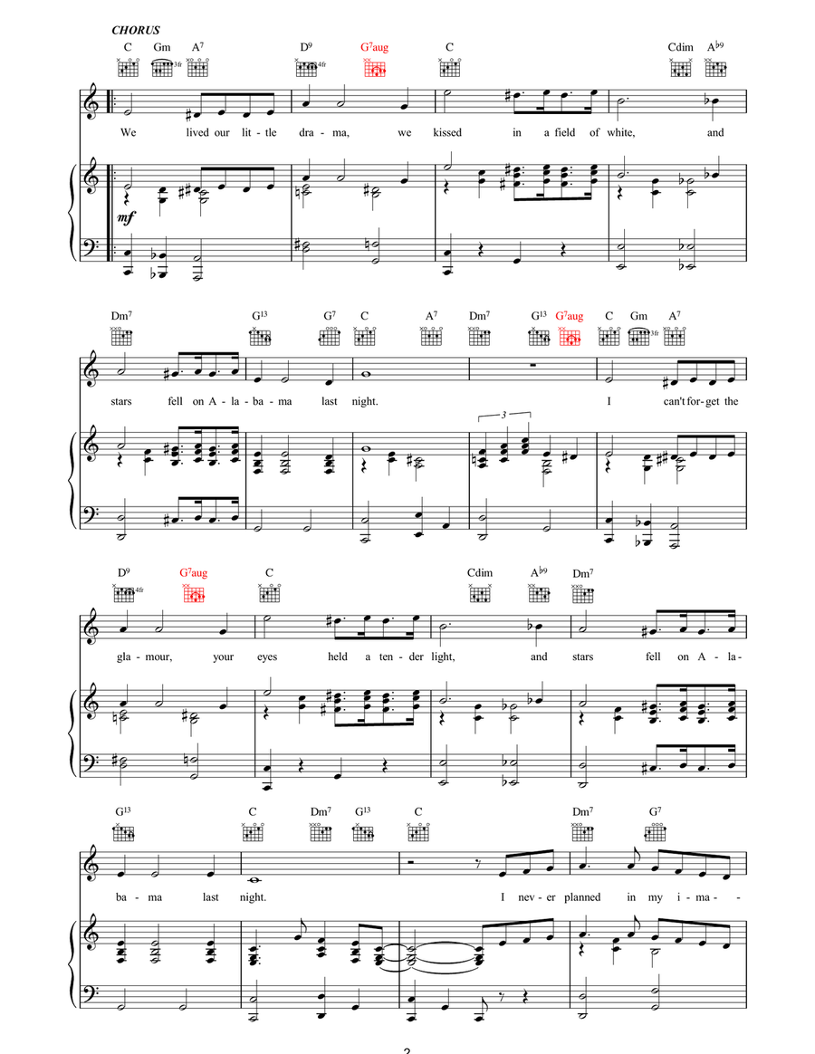 Stars Fell On Alabama Stars Fell On Alabama Piano, Vocal, Guitar scores gallery preview page 2