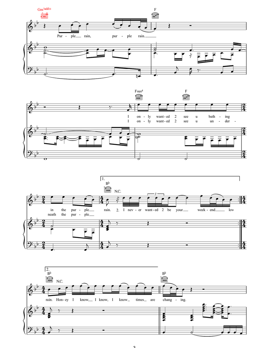 Purple Rain Purple Rain Acoustic Guitar scores gallery preview page 3