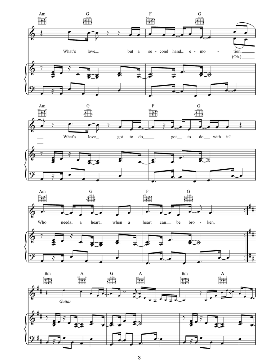 What's Love Got To Do With It Acoustic Guitar scores gallery preview page 3