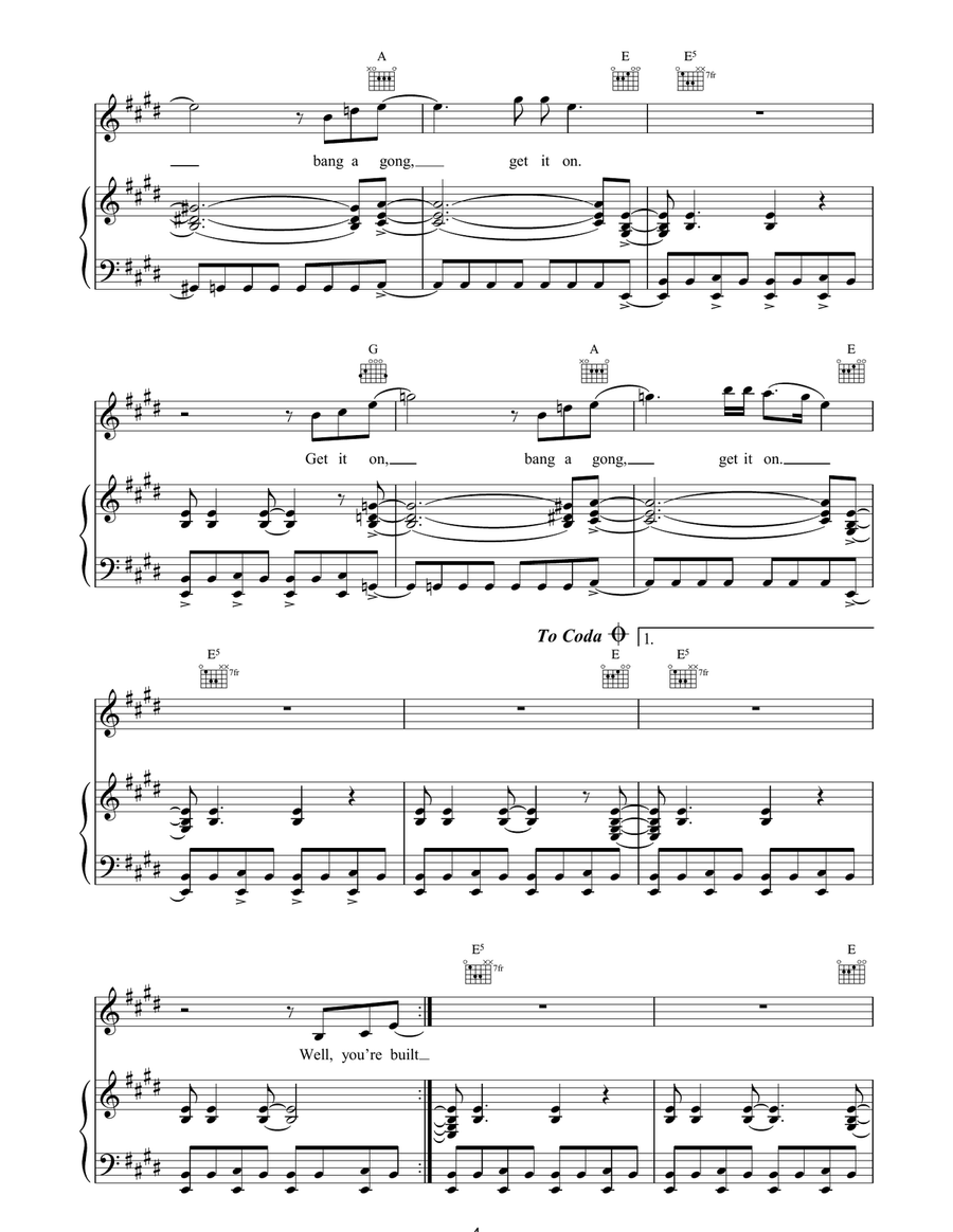 Bang A Gong (Get It On) Bang A Gong (Get It On) Acoustic Guitar scores gallery preview page 4