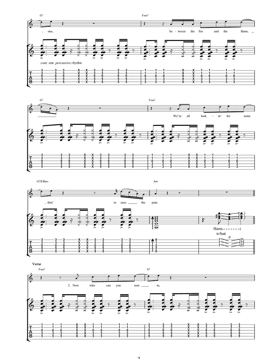 Somebody Somebody Acoustic Guitar scores gallery preview page 2