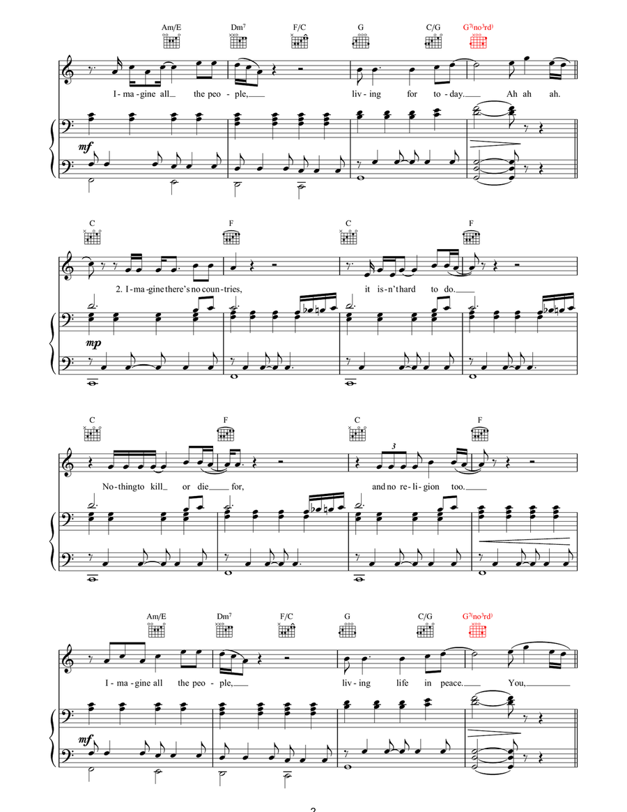 Imagine Imagine Acoustic Guitar scores gallery preview page 2