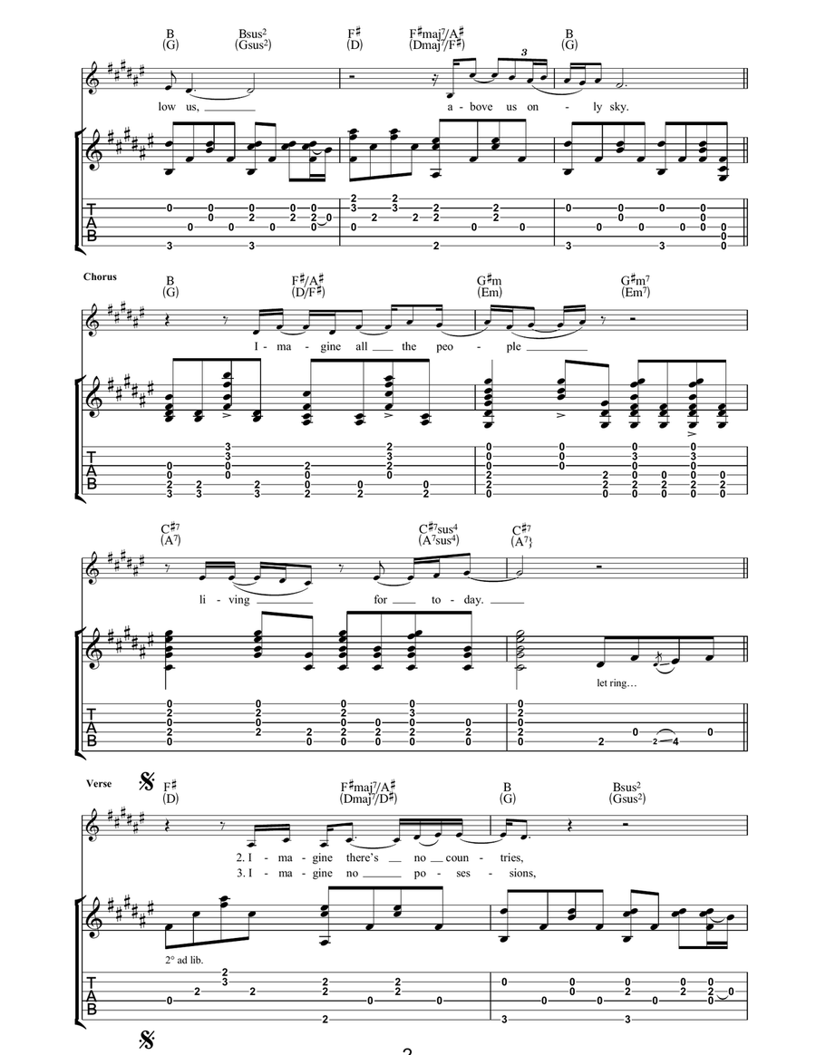 Imagine Imagine Acoustic Guitar scores gallery preview page 2