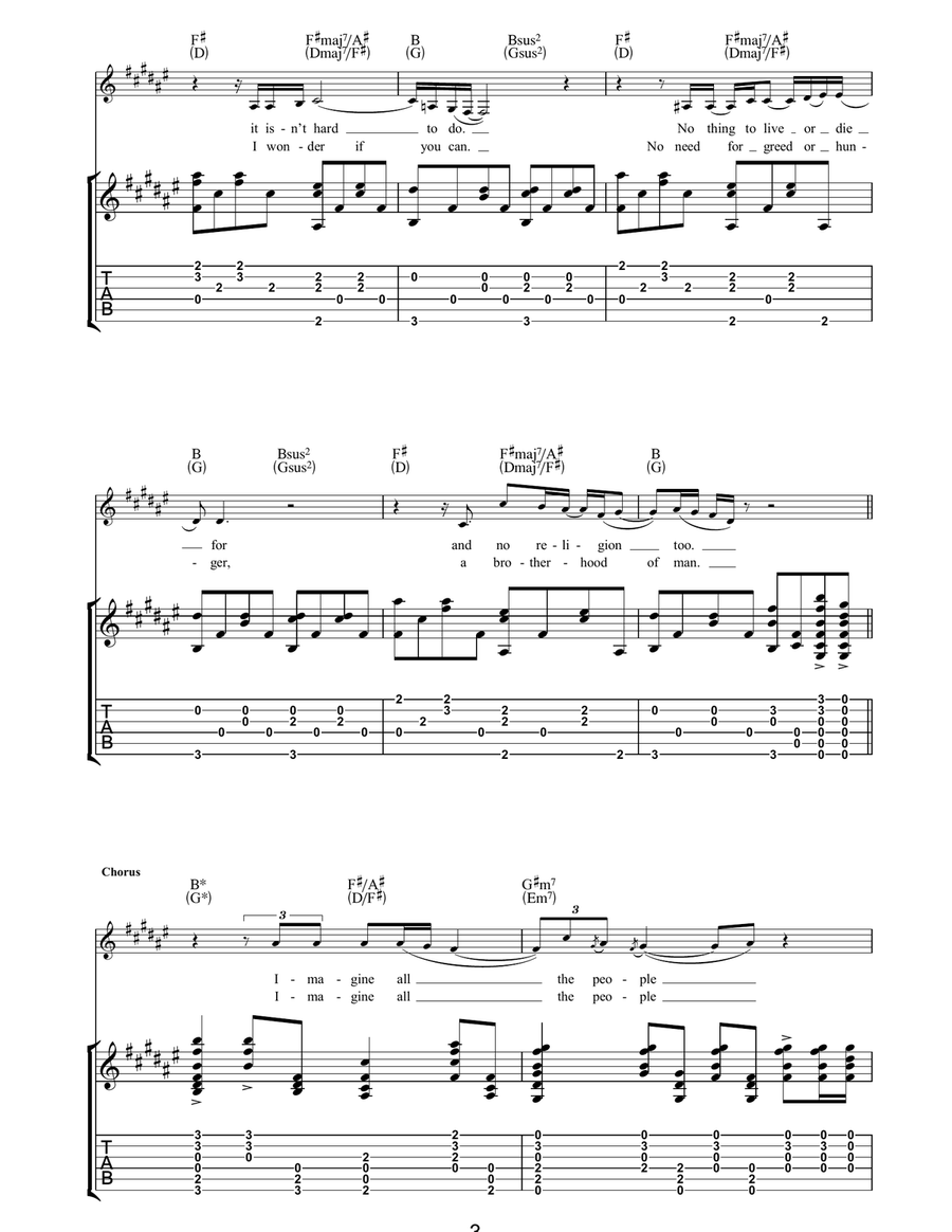 Imagine Imagine Acoustic Guitar scores gallery preview page 3