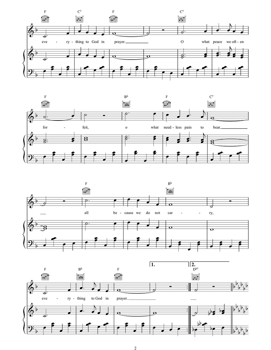 What A Friend We Have In Jesus Piano, Vocal, Guitar scores gallery preview page 2