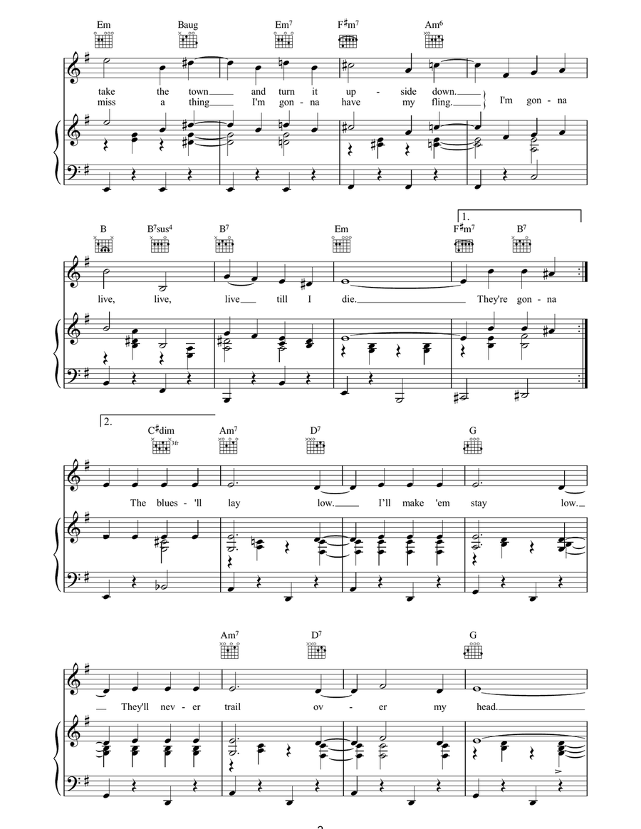 I'm Gonna Live Till I Die Acoustic Guitar scores gallery preview page 2