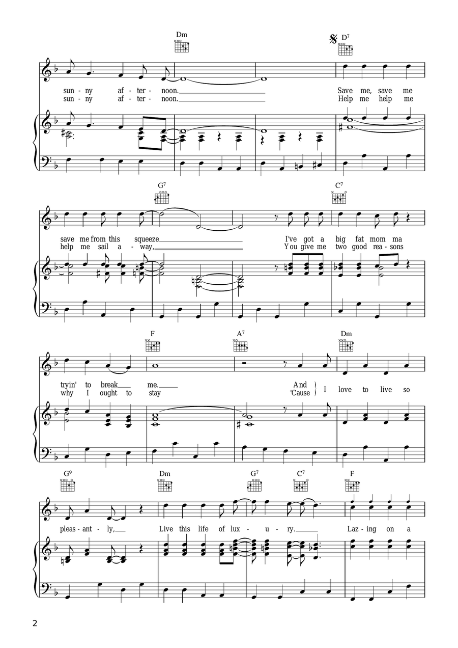 Sunny Afternon Sunny Afternon Acoustic Guitar scores gallery preview page 2